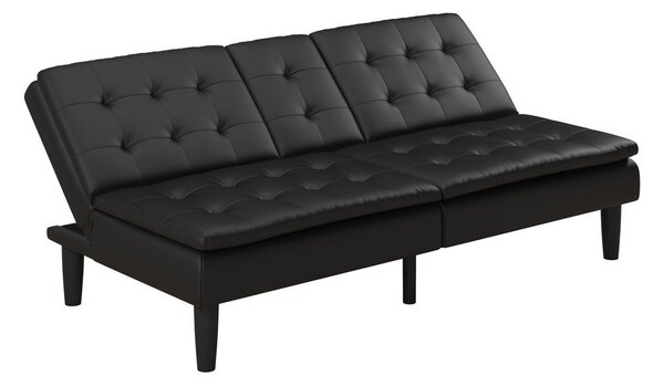 Divano letto nero in similpelle 191 cm Maine - Støraa