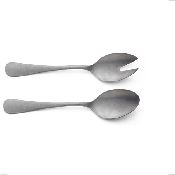 Coppia insalata milano retro, Acciaio inox (Aisi 304) vintage, lunghezza 233 mm