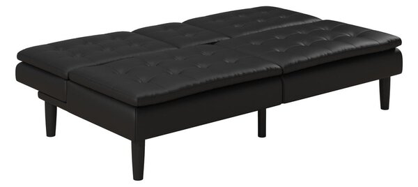 Divano letto nero in similpelle 191 cm Maine - Støraa