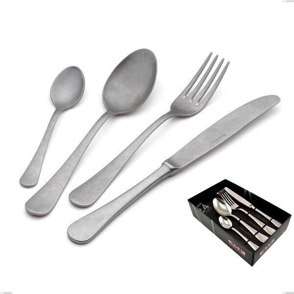 Confezione vetrina 24 pezzi milano retro, Acciaio inox (Aisi 304) vintage
