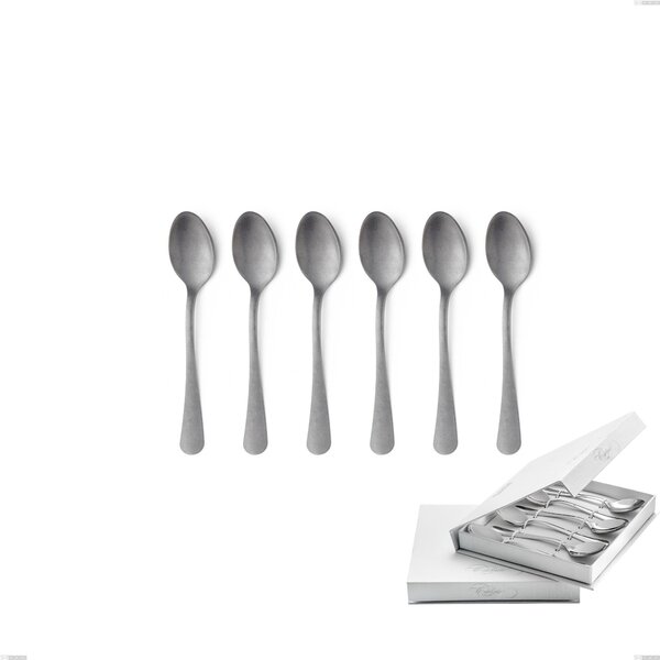 Confezione a libro 6 pezzi cucchiaini caff� milano retro, Acciaio inox (Aisi 304) vintage
