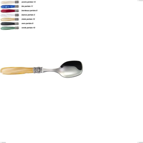 Cucchiaio gelato mona lisa, Acciaio 18/10 AISI 304 Lucido manicatura acrilico perlato, lunghezza 147 mm