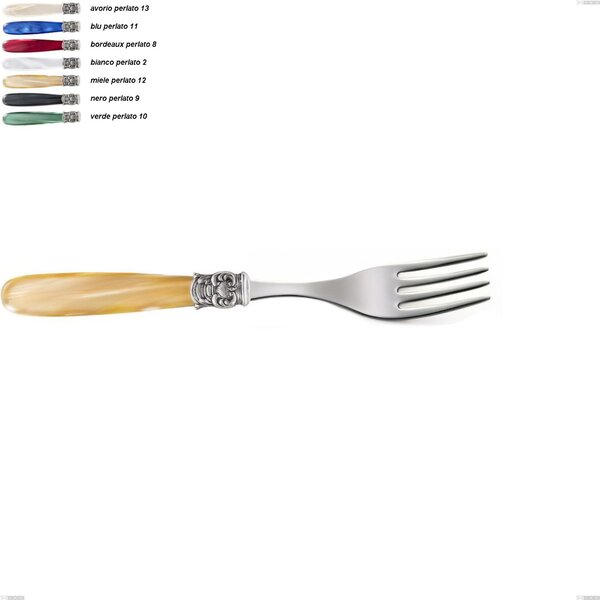 Forchetta tavola mona lisa, Acciaio 18/10 AISI 304 Lucido manicatura acrilico perlato, lunghezza 209 mm
