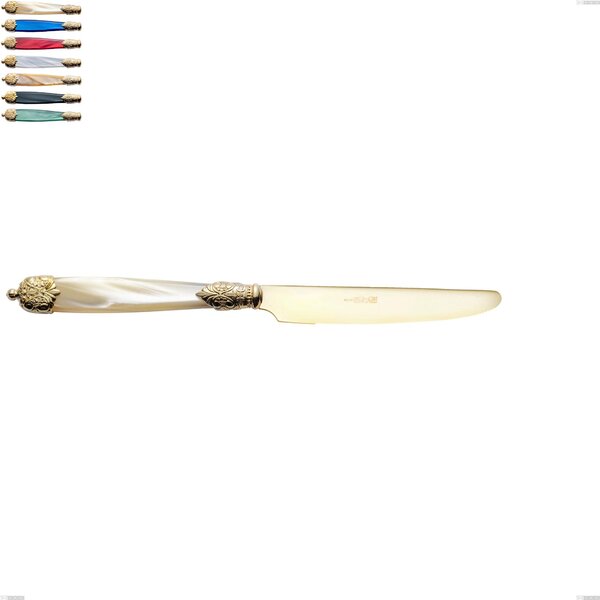 Coltello frutta Mirage Perlato Tin gold, acciaio 18.10 con finitura pvd dorata colorato, manici in metacrilato, lunghezza 213 mm