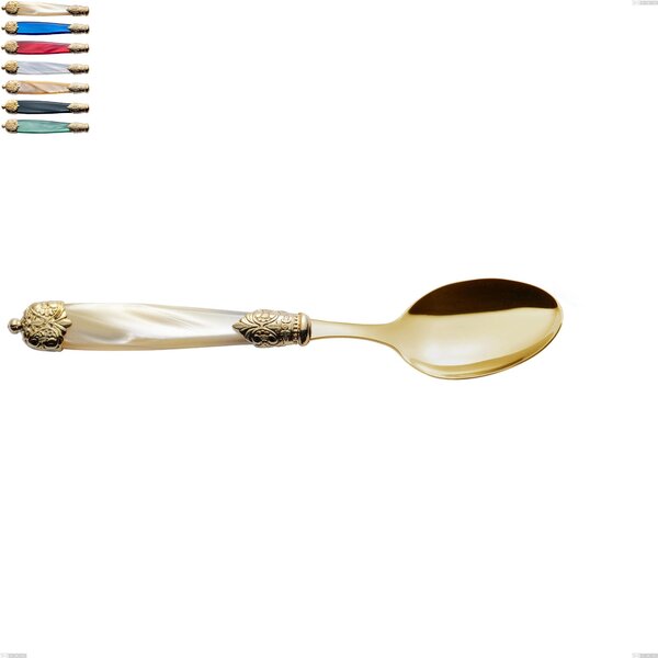 Cucchiaio tavola Mirage Perlato Tin gold, acciaio 18.10 con finitura pvd dorata colorato, manici in metacrilato, lunghezza 221 mm