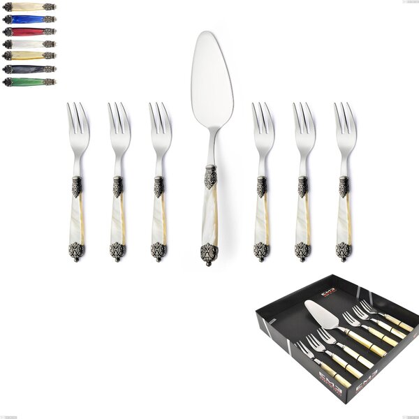 Confezione vetrina 7 pezzi, forchettine pi� paletta dolce Mirage, Acciaio inox 18.10 (AISI 304)