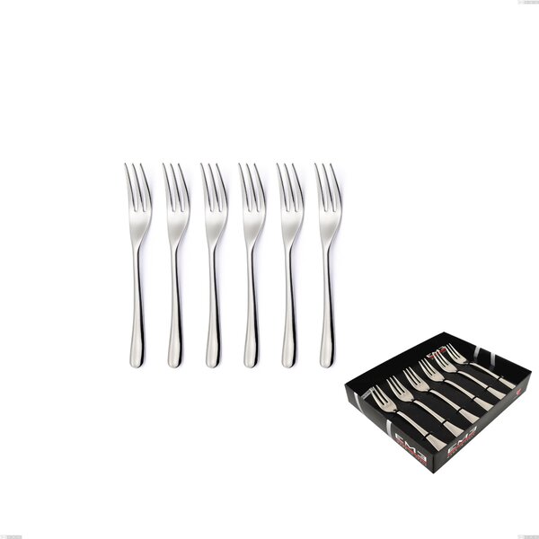 Confezione vetrina 6 pezzi forchettine dolce Opera, Acciaio inox 18/10 (AISI304), spessore 5.00 mm