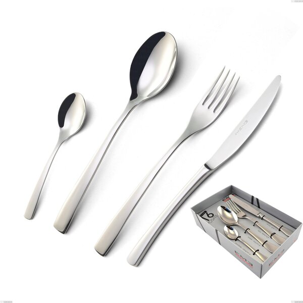 Confezione vetrina 16 pezzi Onda, Acciaio inox (Aisi 304) lucido