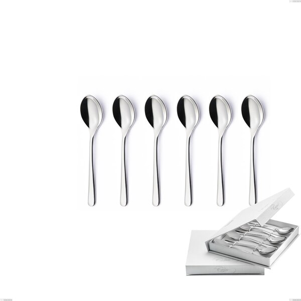 Confezione a libro 6 pezzi cucchiaini caff� Opera, Acciaio inox 18/10 (AISI304), spessore 5.00 mm