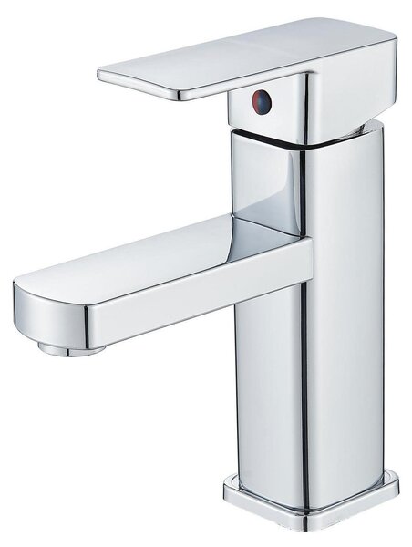 Miscelatore monocomando per lavabo, finitura cromata, acciaio inossidabile, per bagno