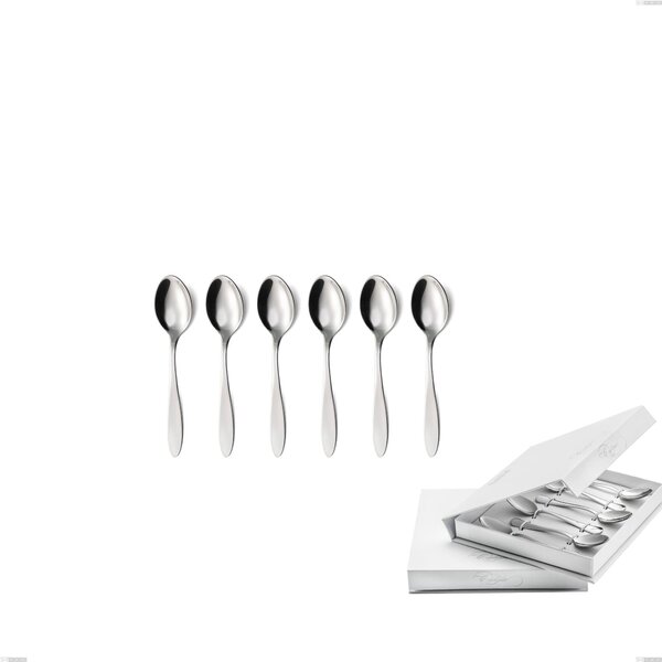 Confezione a libro 6 pezzi cucchiaino moka oasi, Acciaio inox Aisi 304 Posate Lucide, spessore 2 mm
