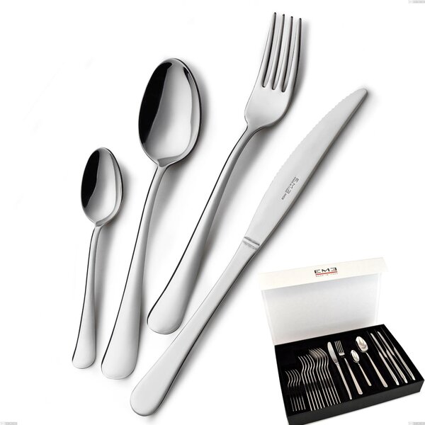 Set di posate 24 pezzi Oxford in confezione panoramica a libro coltello economico, Acciaio inox 18/C (AISI430), spessore 2.00 mm