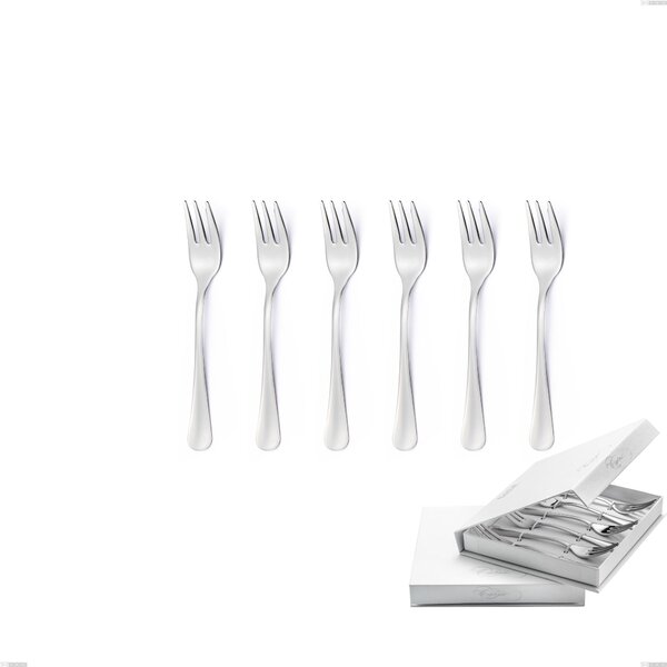 Confezione a libro 6 pezzi forchette dolce Oxford, Acciaio inox 18/C (AISI430), spessore 2.00 mm