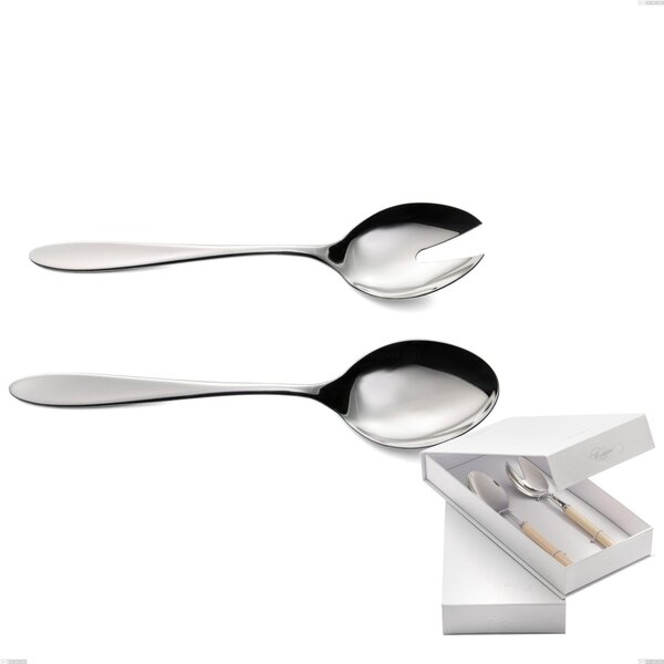 Confezione a libro 2 pezzi insalata oasi, Acciaio inox Aisi 304 Posate Lucide, spessore 2 mm