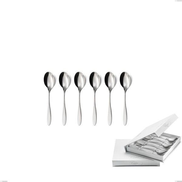 Confezione a libro 6 pezzi cucchiaini caff� oasi, Acciaio inox Aisi 304 Posate Lucide, spessore 2 mm