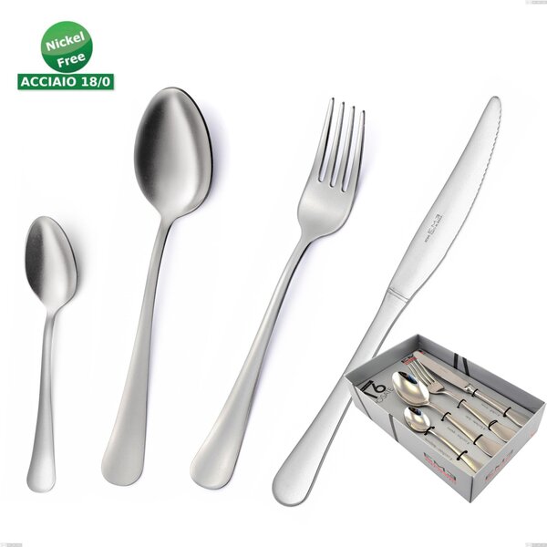 Confezione vetrina 16 pezzi coltello economico Oxford Sabbiato , Acciaio 18/0 (aisi 304) Acciaio Sabbiato, spessore 2 mm mm