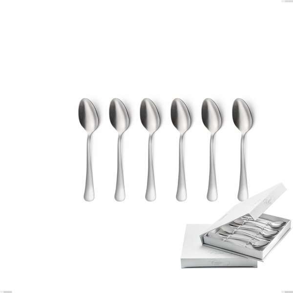 Confezione a libro 6 pezzi cucchiaini caff� Oxford Sabbiato , Acciaio 18/0 (aisi 304) Acciaio Sabbiato, spessore 2 mm mm