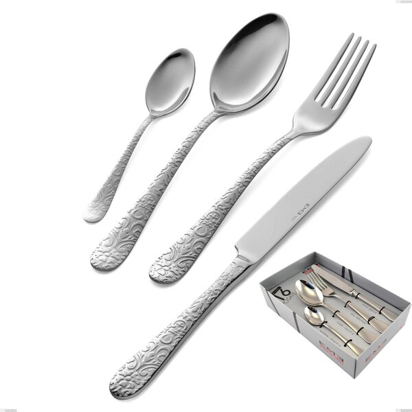 Confezione vetrina 16 pezzi Portofino, Acciaio inox (Aisi 304) inox lucido