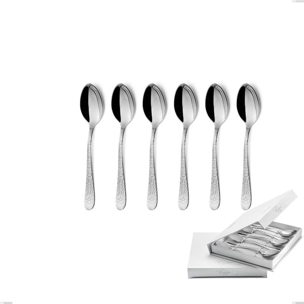 Confezione a libro 6 pezzi cucchiaini caff� Portofino, Acciaio inox (Aisi 304) inox lucido