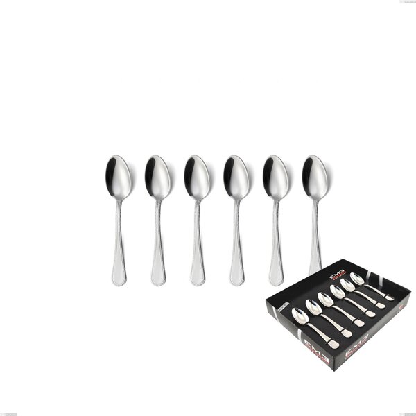Confezione vetrina 6 pezzi moka perles, Acciaio inox Aisi 304 lucido, spessore 2.5 mm, design Classico
