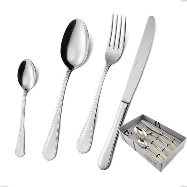 Confezione vetrina 16 pezzi perles, Acciaio inox Aisi 304 lucido, spessore 2.5 mm, design Classico