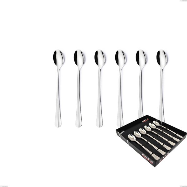 Confezione vetrina 6 pezzi cucchiaini bibita Royal, acciaio 18-10 lucido, spessore 2.5 mm
