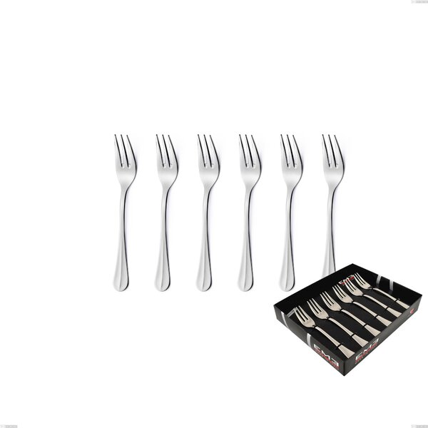 Confezione vetrina 6 pezzi forchettine dolce Royal, acciaio 18-10 lucido, spessore 2.5 mm