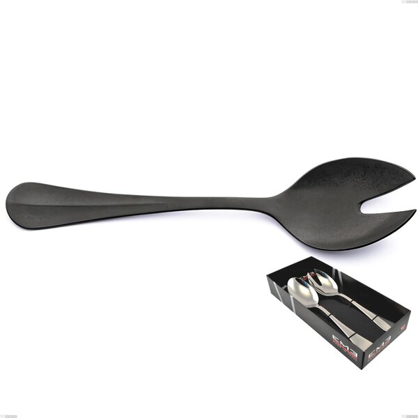 Confezione vetrina 2 pezzi insalata Royal Retr� PVD Black, Acciaio inox 18/10 antico, spessore 2.5 mm, pvd black
