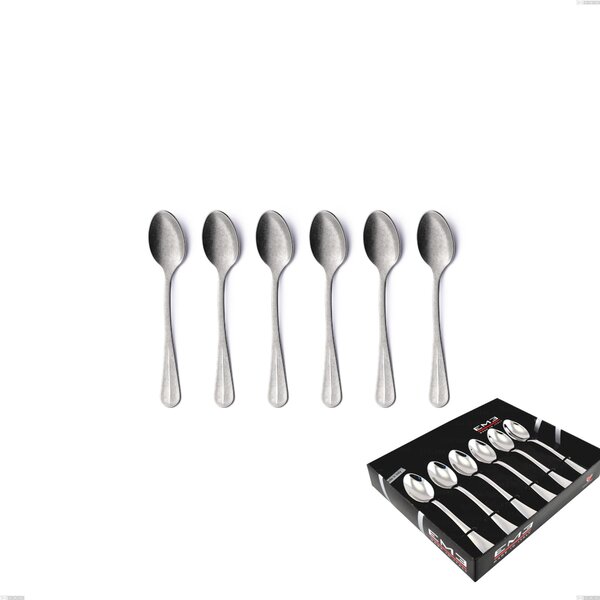 Confezione vetrina 6 pezzi caff� Royal Retro, Acciaio inox 18-10 finitura vintage, spessore 2.5 mm