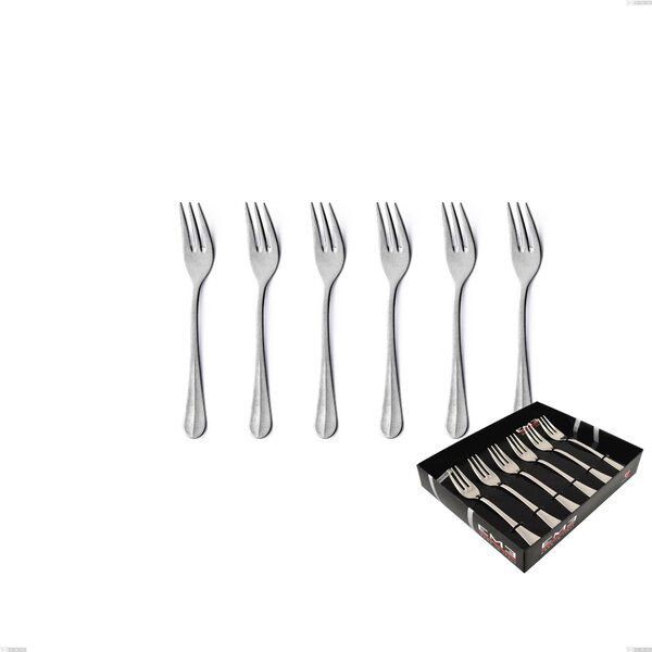 Confezione vetrina 6 pezzi forchettine dolce Royal Retro, Acciaio inox 18-10 finitura vintage, spessore 2.5 mm