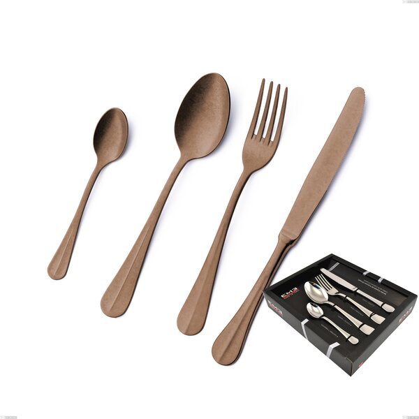 Confezione vetrina 24 pezzi Royal Retr� PVD Chocolate, Acciaio 18/10 antico, spessore 2.5 mm, pvd chocolate