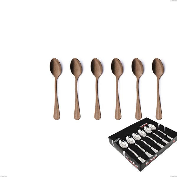 Confezione vetrina 6 pezzi caff� Royal Retr� PVD Chocolate, Acciaio 18/10 antico, spessore 2.5 mm, pvd chocolate