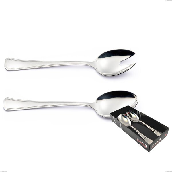 Confezione vetrina 2 pezzi insalata Savoia Argento 8 micron, Acciaio inox Aisi 304 Finitura Argentata, spessore argento 8 micron, spessore posata 3 mm