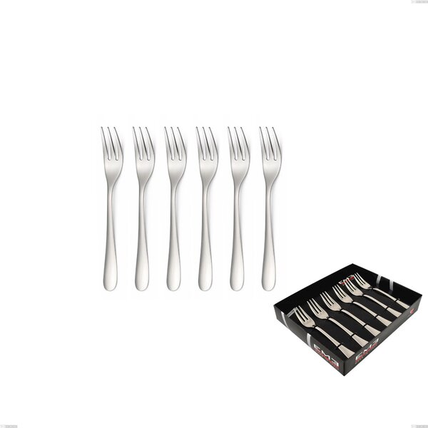 Confezione vetrina 6 pezzi forchettine dolce Segno, Acciaio inox 18/10 (AISI304), spessore 1.8 mm