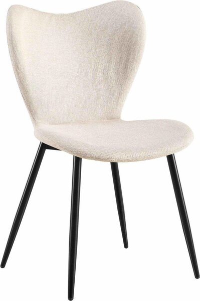 Sedia reclinabile White Maika Cream - sedia da cucina, elevato comfort di seduta, design ergonomico, rivestimento in tessuto