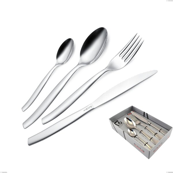 Confezione vetrina 16 pezzi con 4 coltelli bistecca Shark, Acciaio inox 18/C (AISI430), spessore 2.00 mm