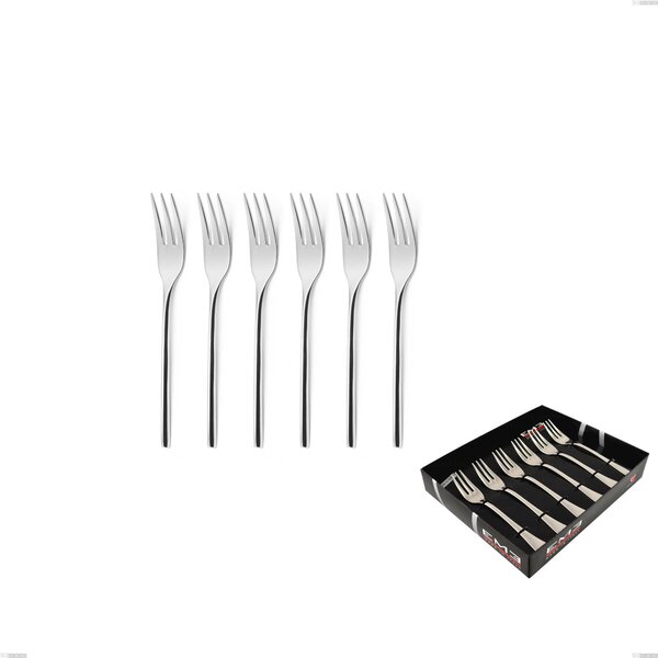 Confezione vetrina 6 pezzi forchettine dolce Vanity, Acciaio inox 18/10 (AISI304), forgiate, spessore Forgiate