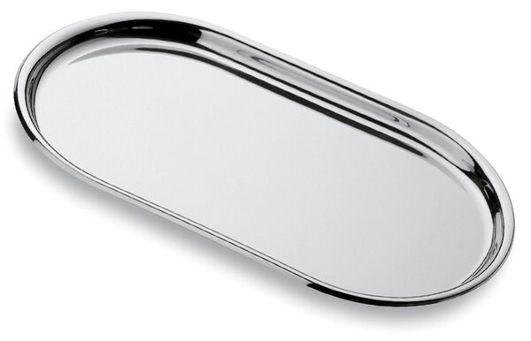 Vassoio Ovale Piano Convivio 47 cm con bordo in acciaio inox Lucido