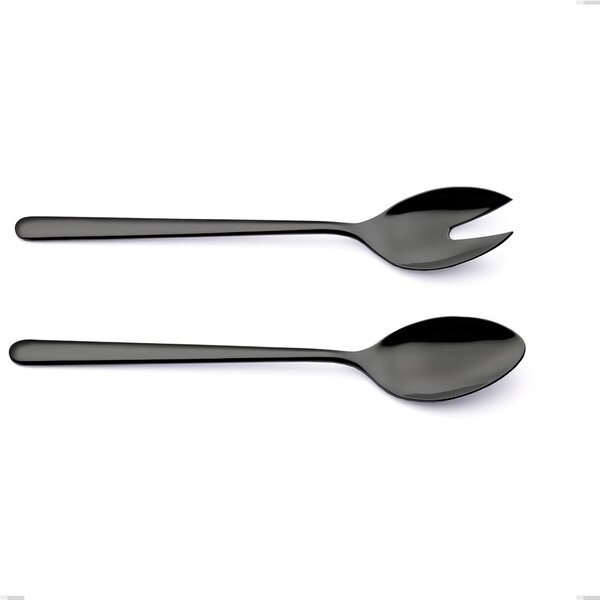 Coppia insalata Venice Gun Metal, Acciaio Inox 18-10 trattamento pvd canna di fucile, spessore 4 mm, lunghezza 260 mm