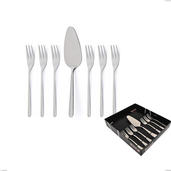 Confezione vetrina 7 pezzi dolce venice sabbiato, Acciaio inox Aisi 304 Posate sabbiate, spessore 4 mm