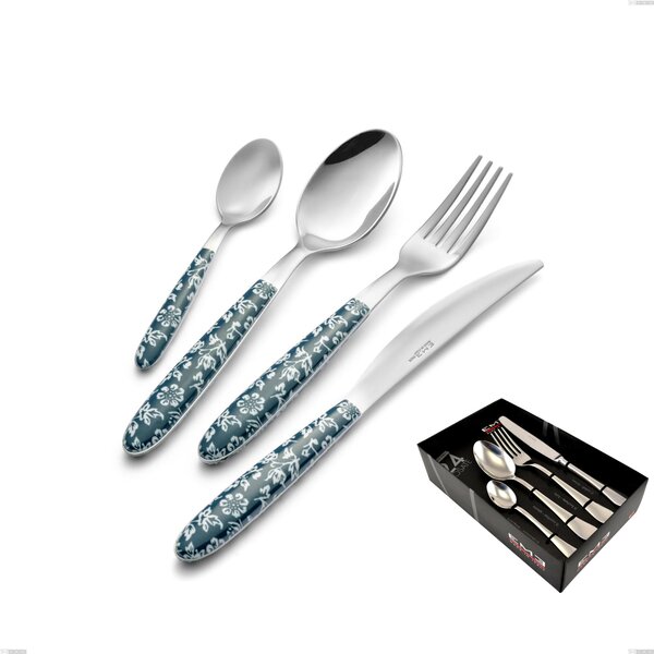Confezione vetrina 24 pezzi vero flowers, acciaio 18.0 nickel free, manicatura pbt sublimato acciaio lucido