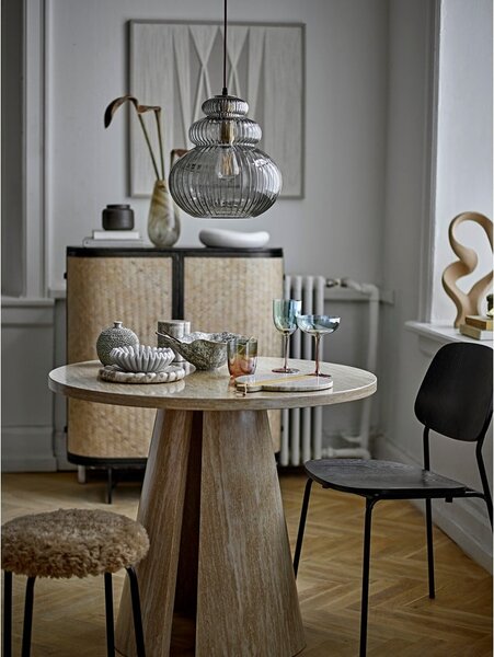 Sgabello beige in metallo impilabile Linard – Bloomingville