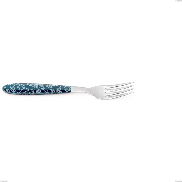 Forchetta tavola vero flowers, acciaio 18.0 nickel free, manicatura pbt sublimato acciaio lucido, lunghezza 205 mm