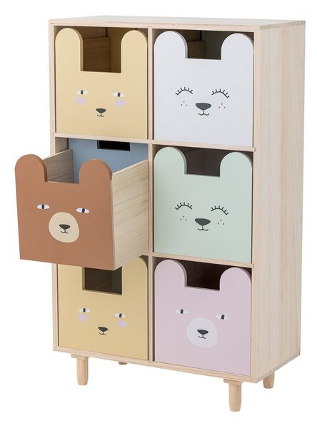 Cassettiera bassa per bambini in legno massiccio di pavlovnia in colore naturale 25,5x88,5 cm Calle - Bloomingville Mini