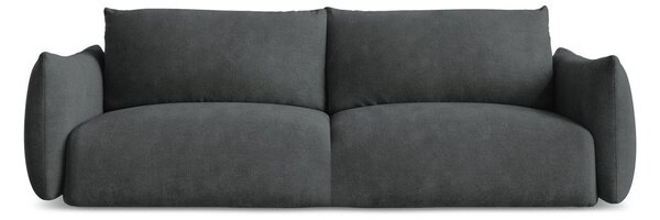 Divano grigio scuro allungabile con rivestimento in ciniglia 230 cm Leila – Makamii