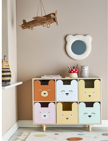 Cassettiera bassa per bambini in legno massiccio di pavlovnia in colore naturale 25,5x88,5 cm Calle - Bloomingville Mini