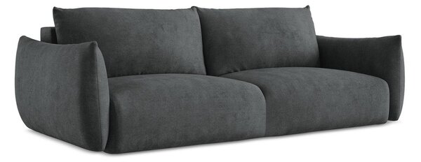 Divano grigio scuro allungabile con rivestimento in ciniglia 230 cm Leila – Makamii