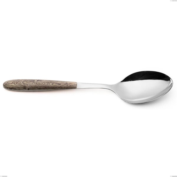 Cucchiaio da servizio vero larice, acciaio 18.0 nickel free, manicatura pbt sublimato acciaio lucido, lunghezza 250 mm
