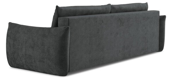 Divano grigio scuro allungabile con rivestimento in ciniglia 230 cm Leila – Makamii