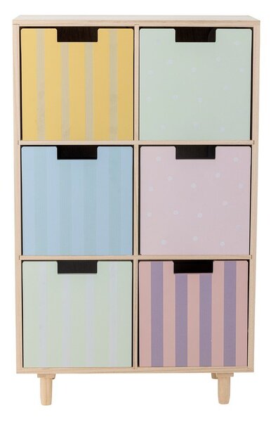 Cassettiera bassa per bambini in legno massiccio di pavlovnia in colore naturale 25,5x88,5 cm Calle - Bloomingville Mini